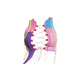 Pretty in Pastel Lace Up Top