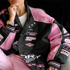 Racing jacket femme-Veste-MAUV STUDIO-STREETWEAR-Y2K-CLOTHING