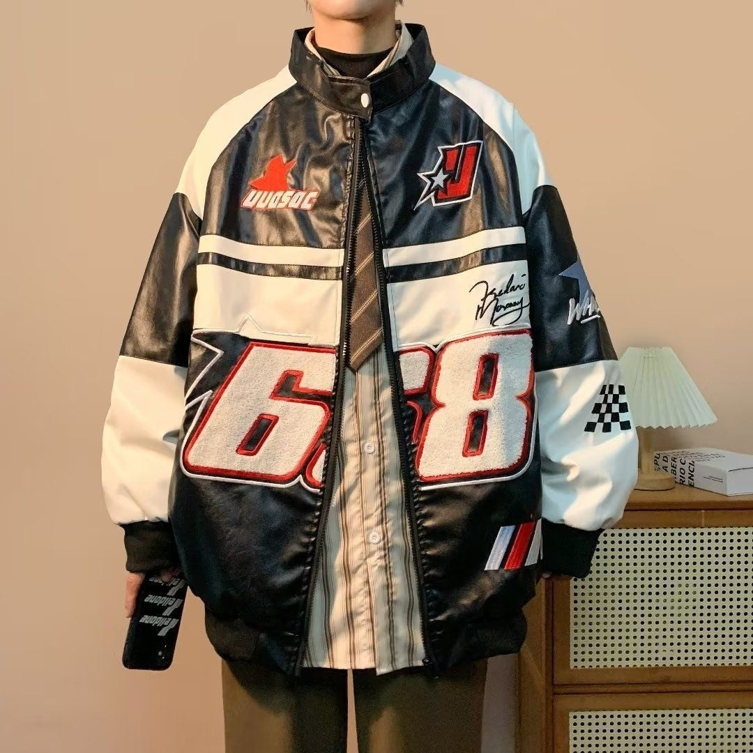 Racing jacket oversized-Veste-MAUV STUDIO-STREETWEAR-Y2K-CLOTHING