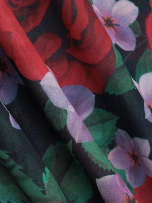 Red Rose Maxi Dress view 6 | MAUVSTUDIO®
