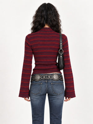Retro Stripe Knit Sweater