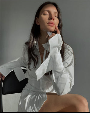 Robe chemise uni oversize "Lewis"