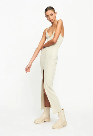 Robe longue maille côtelée 'Charlotte'