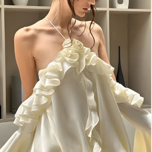 Rose Ruffled Mini Dress view 4 | MAUVSTUDIO®