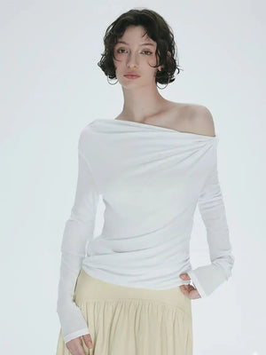 Ruched One-Shoulder Top – MAUVSTUDIO®