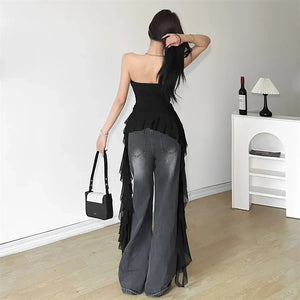 Ruffled Strapless Top – MAUVSTUDIO®