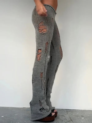 Pantalon Y2K Hollow Crochet Taille Haute Streetwear – MAUVSTUDIO®