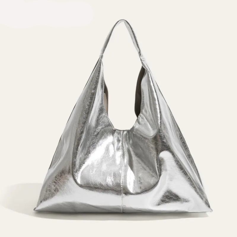 Oil Wax Leather Large Y2K Hobo Shoulder Bag