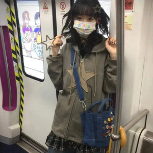 Y2K Stardust Zip-Up Hoodie