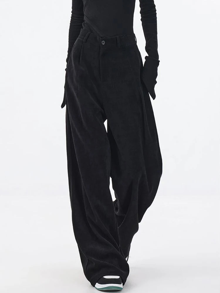 Y2K High Waist Corduroy Wide Leg Pants