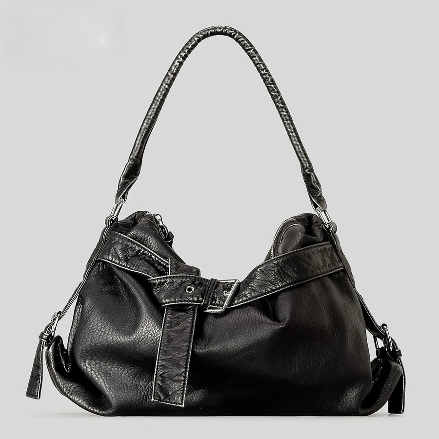 Y2K Moto Tassel Large PU Tote Bag