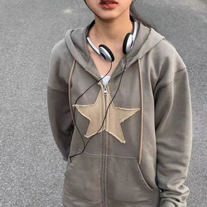 Y2K Stardust Zip-Up Hoodie