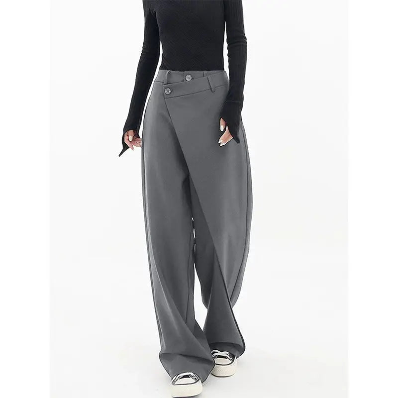 Patchwork Wide Leg High Waist Trousers