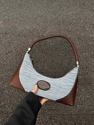 Sac à bandoulière portable en denim rétro