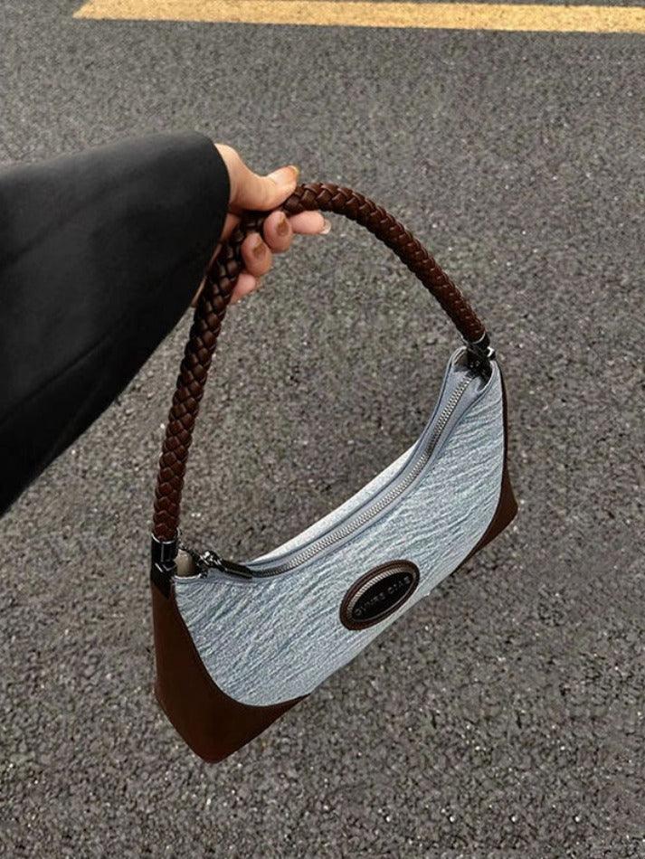 Sac à bandoulière portable en denim rétro