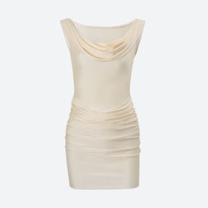 Satin Bodycon Mini Dress view 4 | MAUVSTUDIO®
