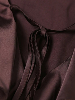 Satin Ruffled Mini Dress view 6 | MAUVSTUDIO®