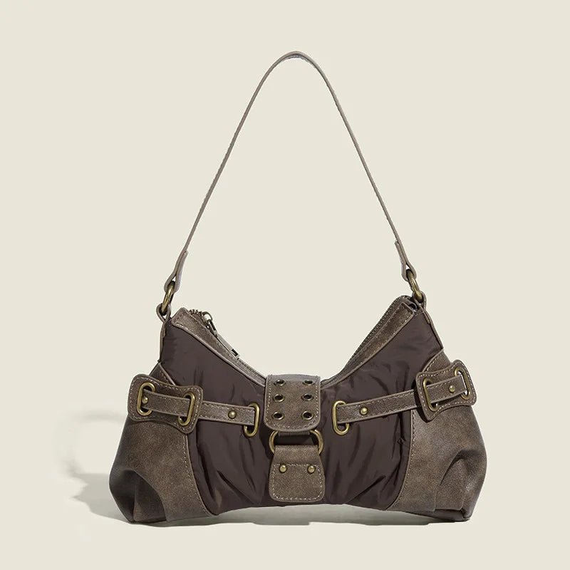 Y2K Rivet PU Leather Shoulder Bag
