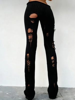 Pantalon Y2K Hollow Crochet Taille Haute Streetwear – MAUVSTUDIO®