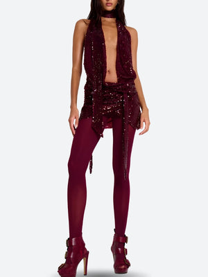Sequined Backless Mini Dress view 3 | MAUVSTUDIO®