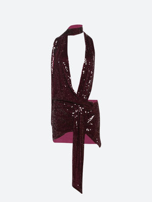 Sequined Backless Mini Dress view 5 | MAUVSTUDIO®