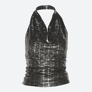 Sequined Halter Neck Top – MAUVSTUDIO®