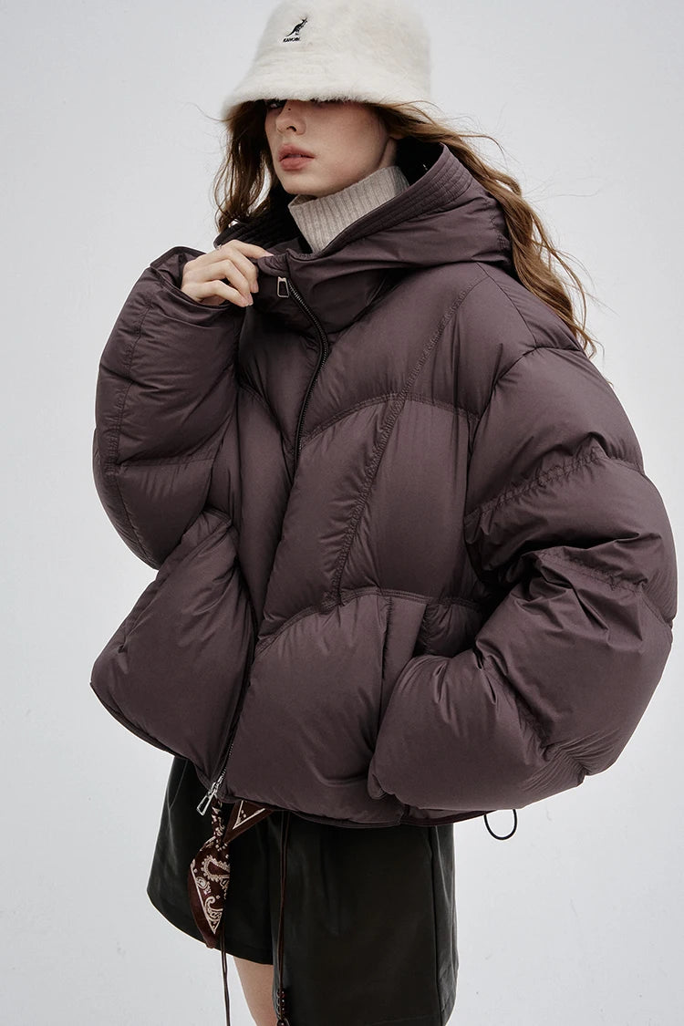 Classic Hooded Puffer Jacket Zip Closure