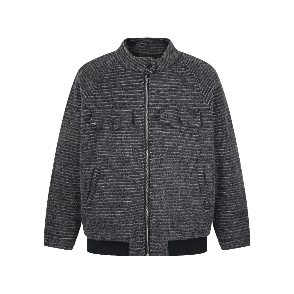 Y2K Retro Striped Quilted Jacket