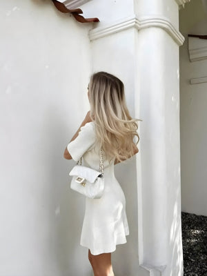 Soft Girl Button Up Mini Dress view 2 | MAUVSTUDIO®