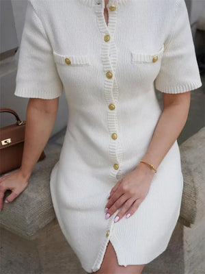 Soft Girl Button Up Mini Dress view 5 | MAUVSTUDIO®