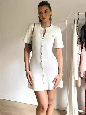 Soft Girl Button Up Mini Dress view 8 | MAUVSTUDIO®