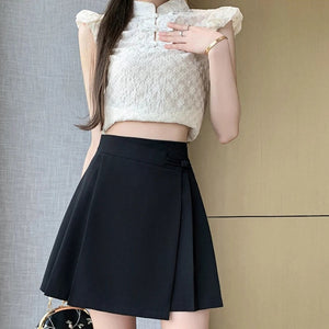 , Y2K skirt styled with a crop top