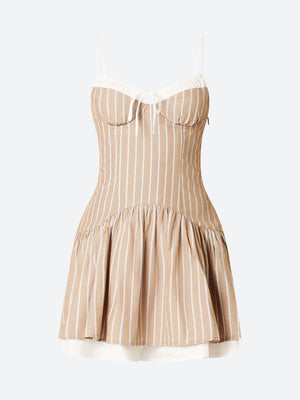 Soft Girl Striped Mini Dress view 5 | MAUVSTUDIO®