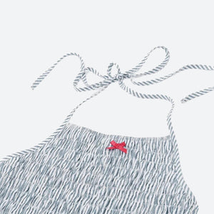 Soft Girl Striped Ruched Mini Dress view 4 | MAUVSTUDIO®