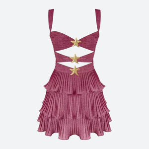 Starfish Glitter Mini Dress view 4 | MAUVSTUDIO®