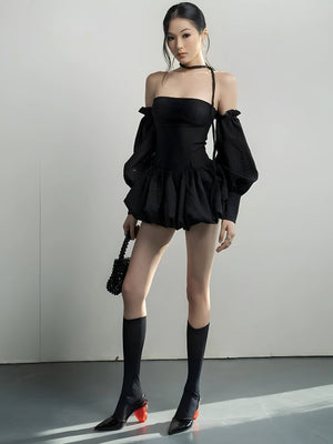 Strapless Bubble Mini Dress view 5 | MAUVSTUDIO®