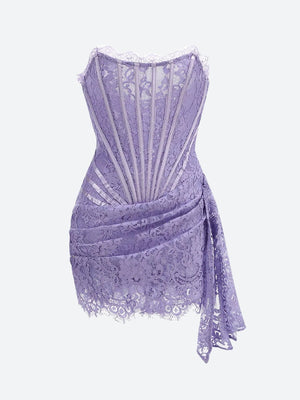 Strapless Lace Mini Dress view 26 | MAUVSTUDIO®