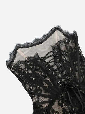 Strapless Lace Mini Dress view 4 | MAUVSTUDIO®