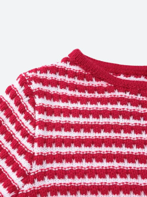 Striped Knitted Mini Dress view 7 | MAUVSTUDIO®