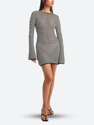 Striped Mini Dress view 4 | MAUVSTUDIO®