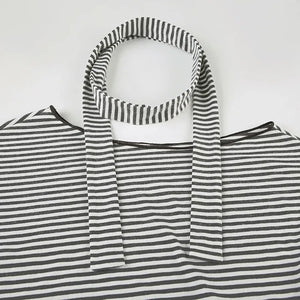 Striped Neck Tie Top – MAUVSTUDIO®