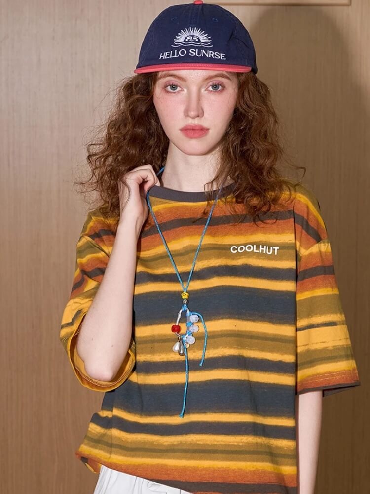 Striped Oversized Tee – MAUVSTUDIO®