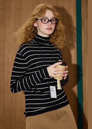 Striped Turtleneck Top – MAUVSTUDIO®