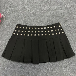 , Y2K skirt styled with a crop top