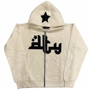 Hoodie zippé écriture arabe