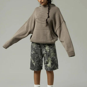 Tall Embroidered Knitted Hoodie