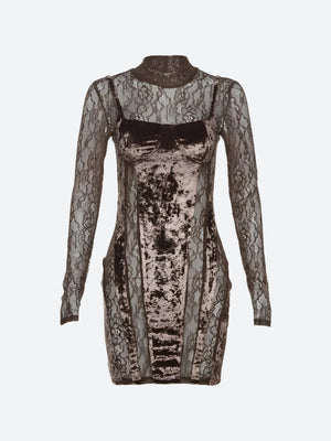 Velvet Mini Dress view 3 | MAUVSTUDIO®