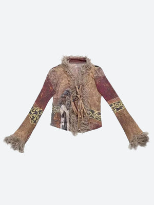 Vintage Faux Fur Tie Front Top – MAUVSTUDIO®