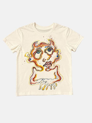 Weirdcore Crop Tee with cropped cut, Y2K baby tee styled with low rise bottoms