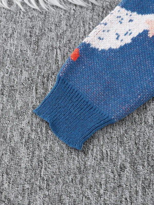 Weirdcore Goose Print Sweater